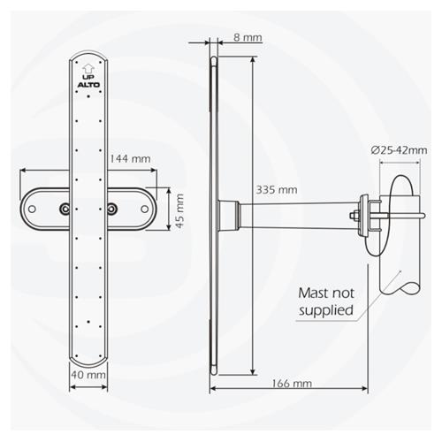Base antenne Muliti bånd - 433-868 MHz
5 M. kabel monteret med SMA han
HGO 433-868