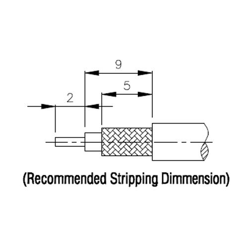 SMB han Crimp RG174/U, 188A/U & 316/U