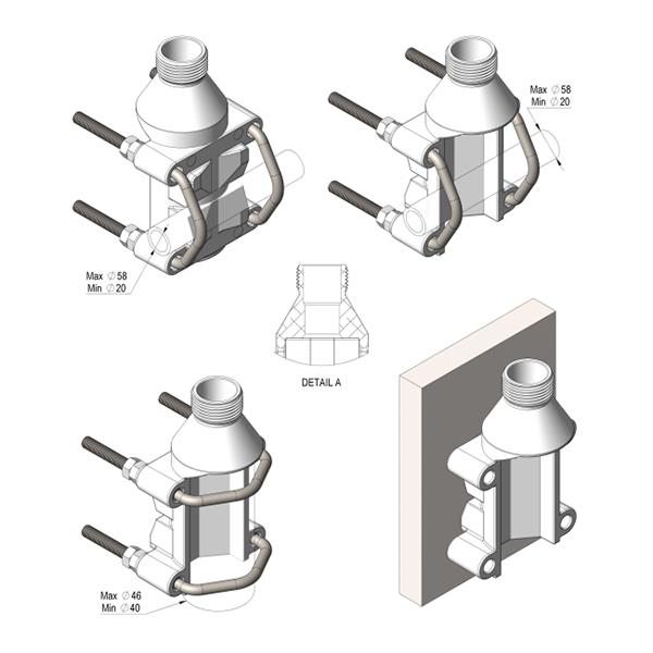 Antennebeslag Heavy duty - AB-10A
Universal mast mount. Aluminium. Ø20-58mm (N274FW)
