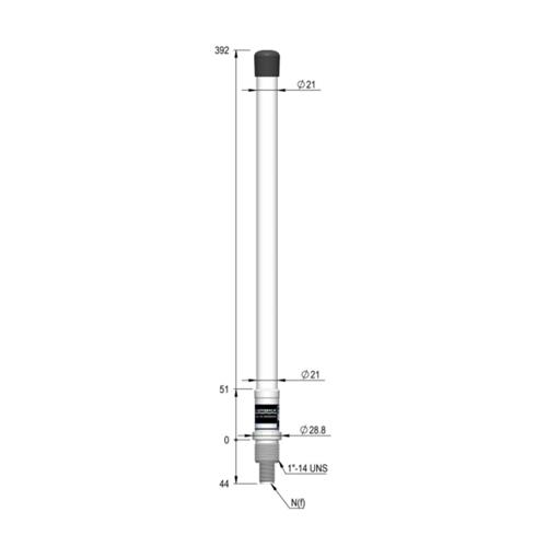 UHF4G Combi GF 790-960 + 1710-2690 MHz 3 dB Incl omløber LTE800, 900, 1800, 1900, UMTS, 3G, 4G & WLAN