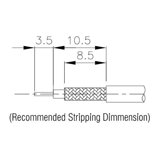 FME han til crimp på H-155 & RG 58 Super Low loss