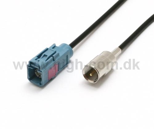 Kabel RG174U - 0,30 M. Fakra hun (grøn) / FME han