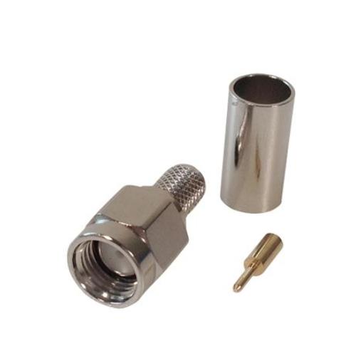 SMA han crimp RG58 / RF195 / HF195