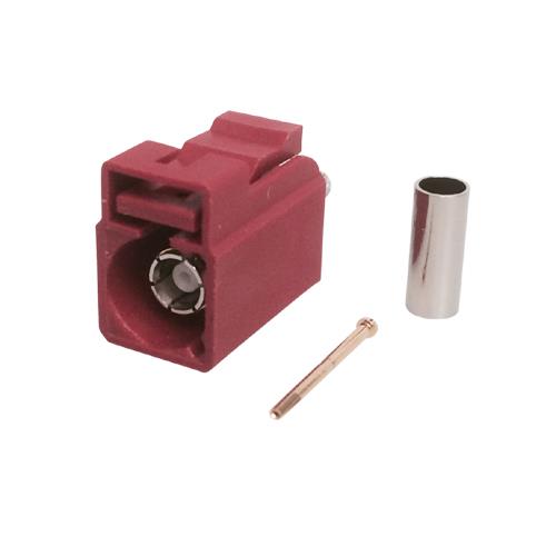 FAKRA hun crimp RG174/316 - Bordeaux