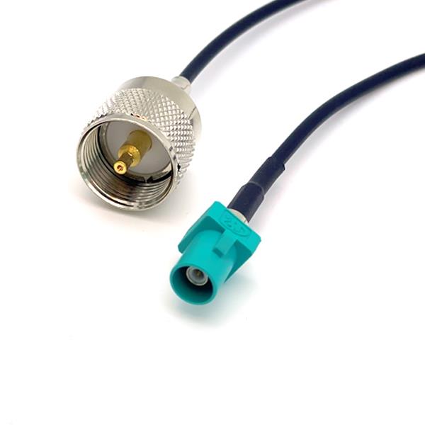 Kabel RG174U - 0,20M. Fakra - Grøn han - UHF han