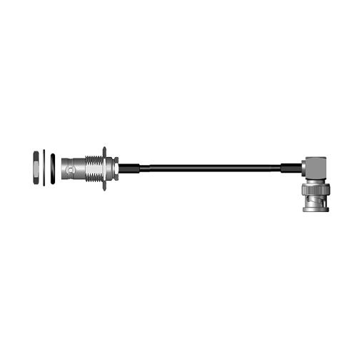 Kabel RG58CU - 0,30 M. BNC Chassis / BNC han vinkel