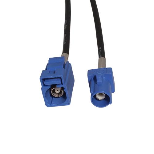 Kabel RG174U - 1 M. Fakra blå hun -  Fakra blå han